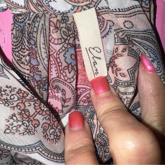 Elan Pink and Blue Paisley Sleeveless Blouse - Picture 2 of 4